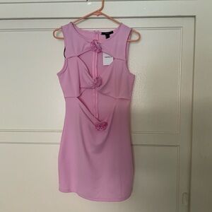 Forever 21 Pink Ruffled Bodycon Mini Dress